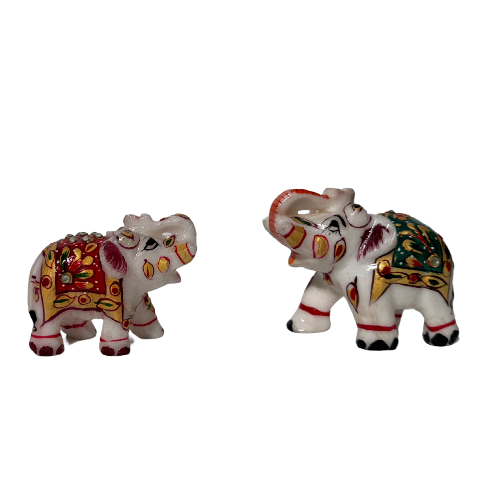 5 Hand Carved Marble Elephant Statue | Pure White Stone Elephant Figurine | Home Decor Sculptures | Elephant Gifts | Indian Art Handmade | Good Luck Elephant
